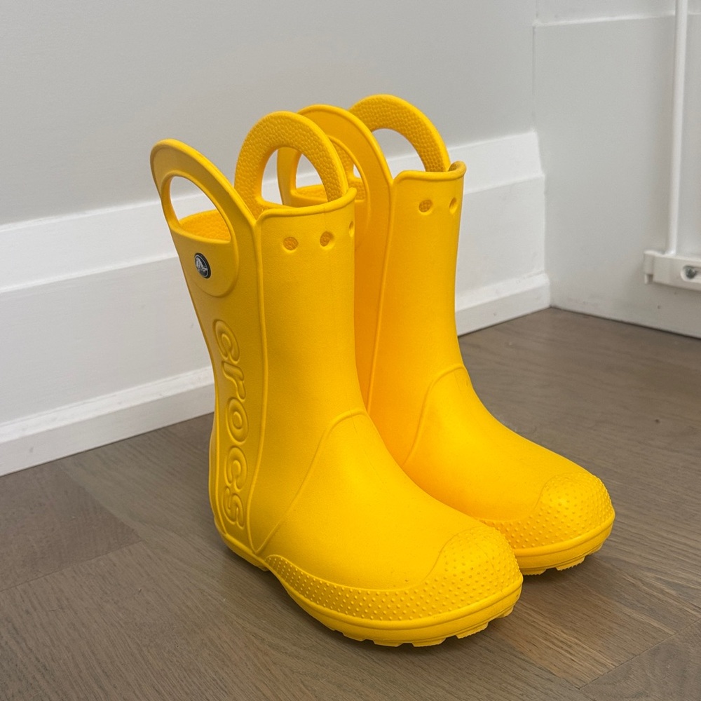 CROCS Kids Bright Yellow Rain Boots
